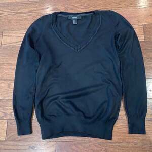 Forever 21 Black V-Neck Sweater Minimal Core Classic Basic